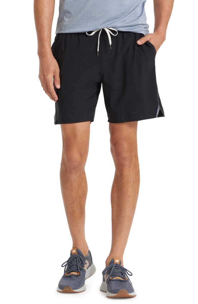 Vuori Trail Shorts, Main, color, Black/Heather Grey Stripe