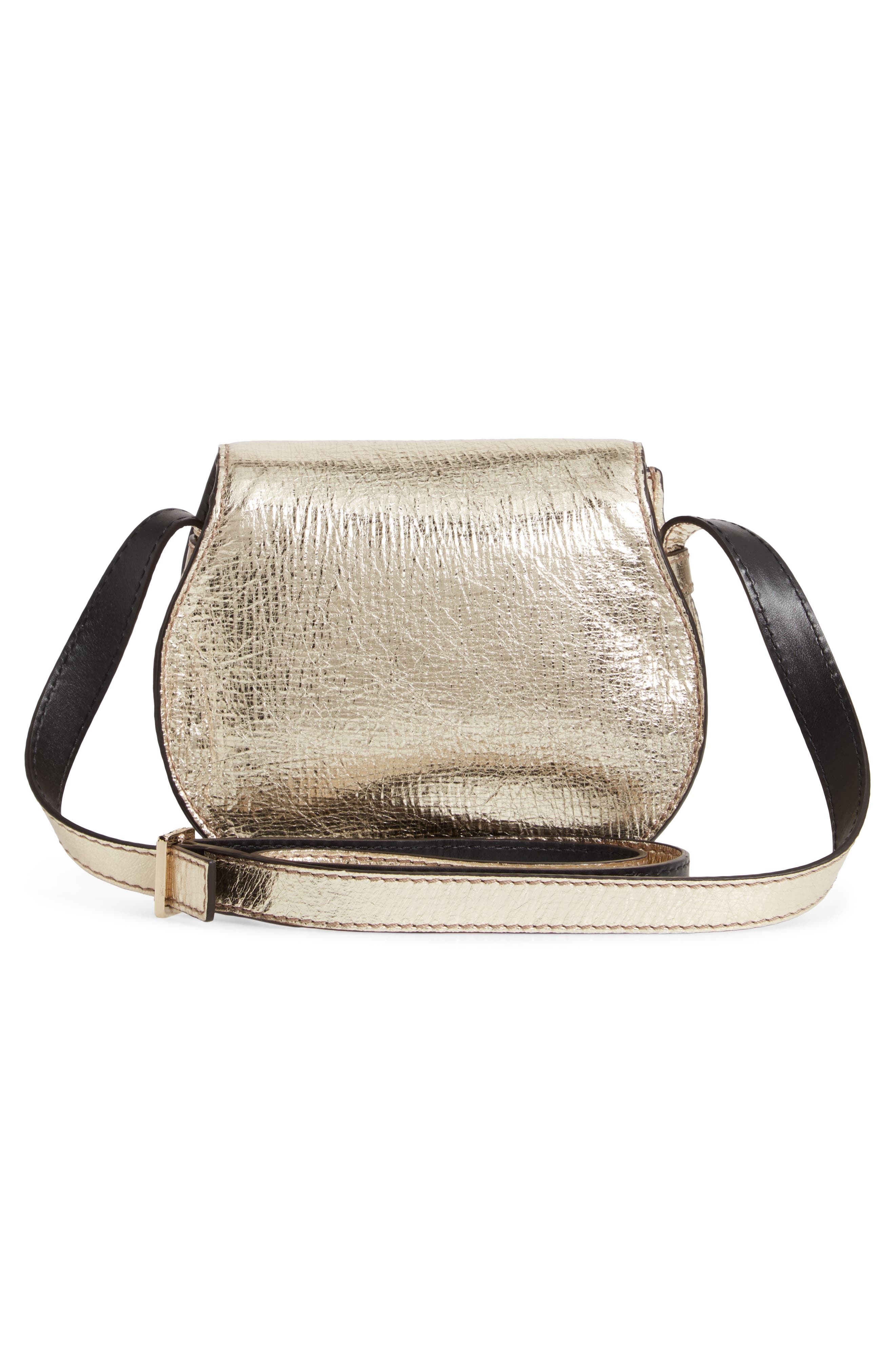 Chloé Mini Marcie Metallic Leather Crossbody Bag, Alternate, color, 