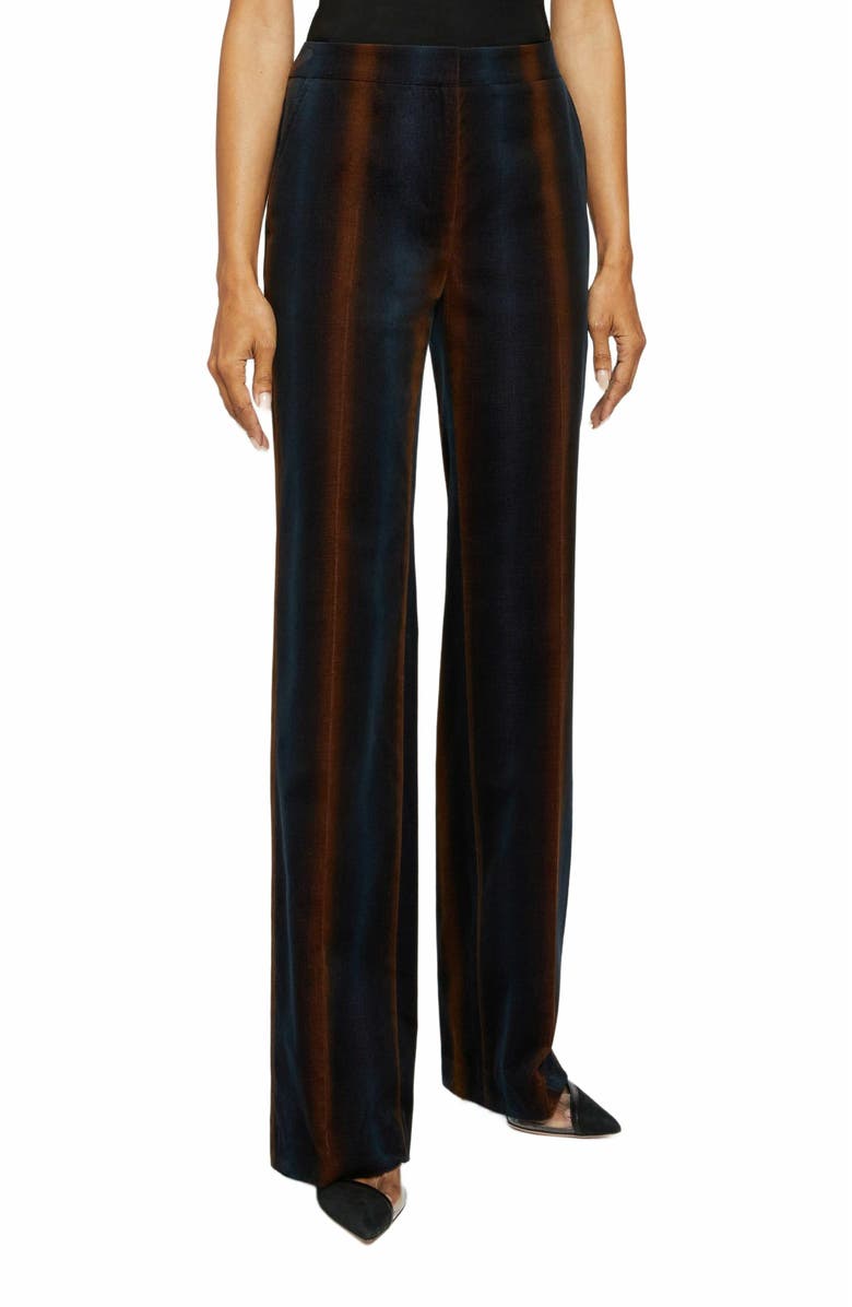 Santorelli PRIMA Straight Leg Pant in Ombre Striped Velvet, Alternate, color, 
