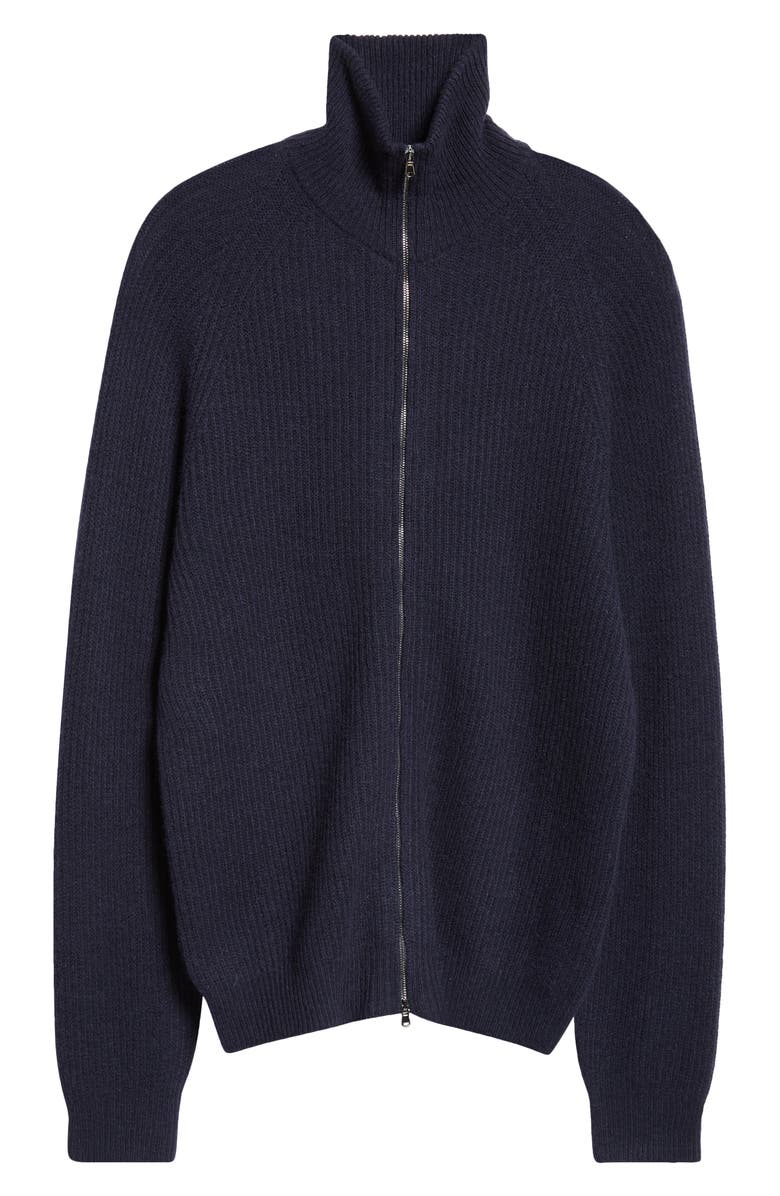 Thom Sweeney Fisherman Cashmere Zip Cardigan, Alternate, color, Navy
