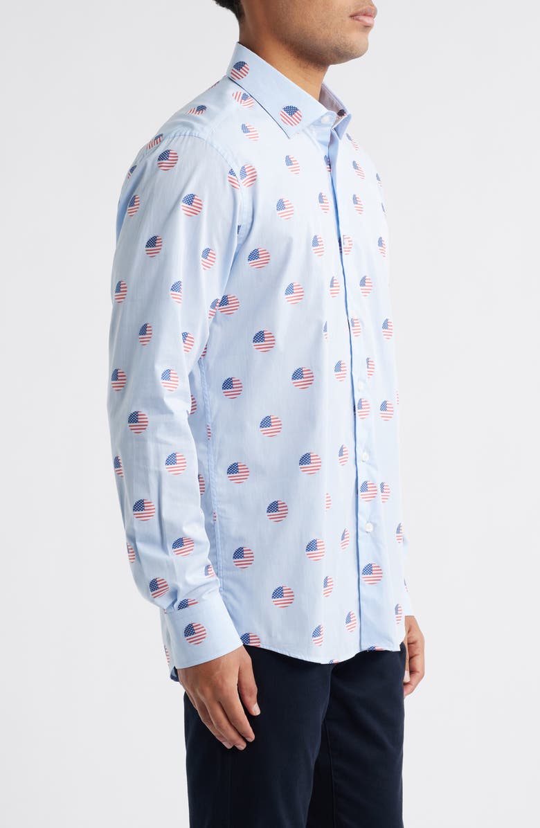 Scott Barber Flag Dot Jacquard Button-Up Shirt, Alternate, color,