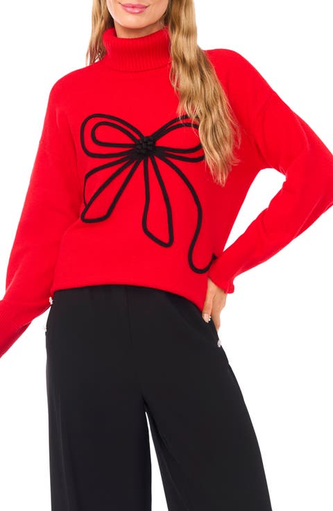 Bow Detail Turtleneck Sweater