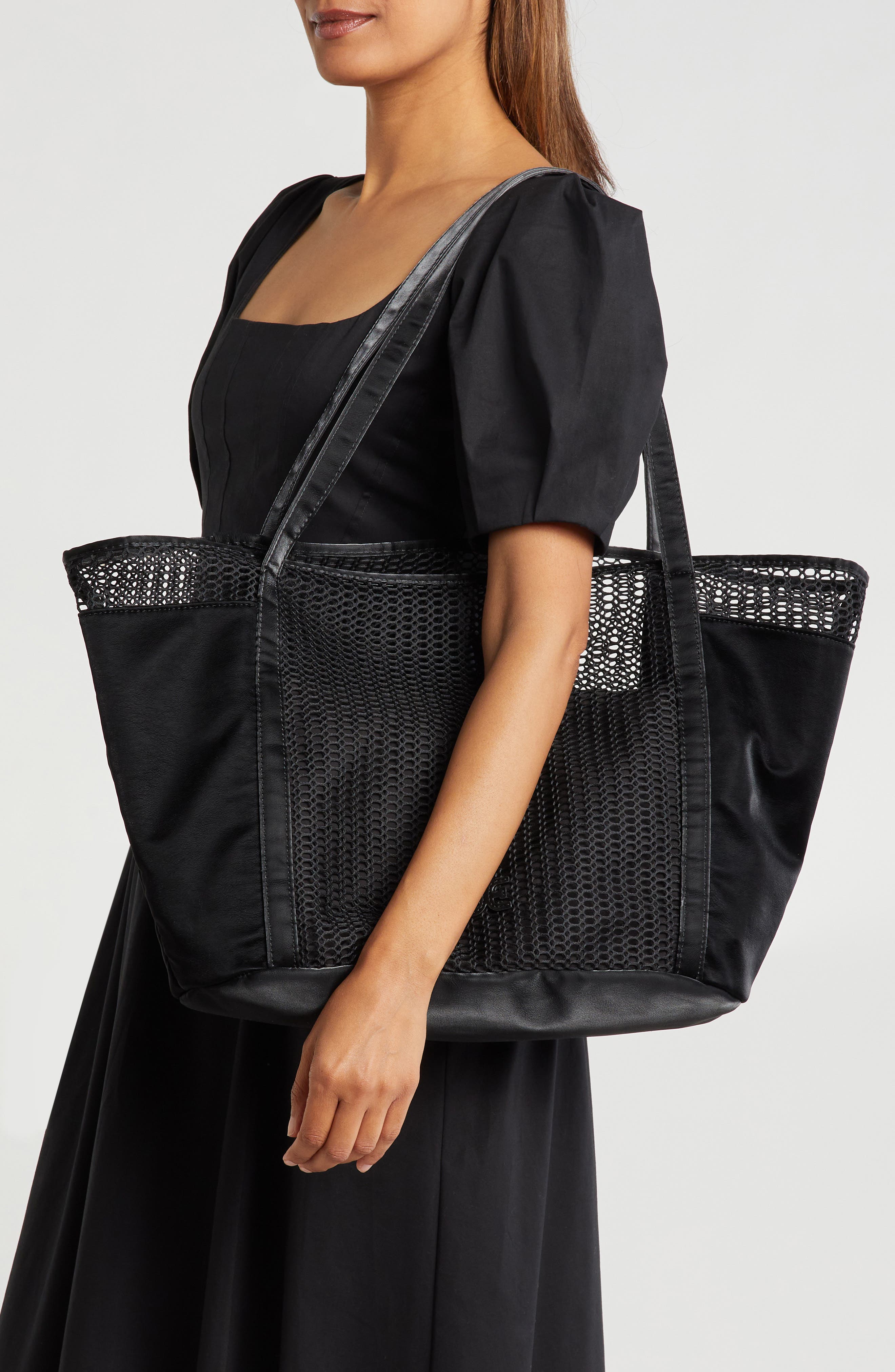 Sam Edelman Kyla Mesh Tote, Alternate, color, Black