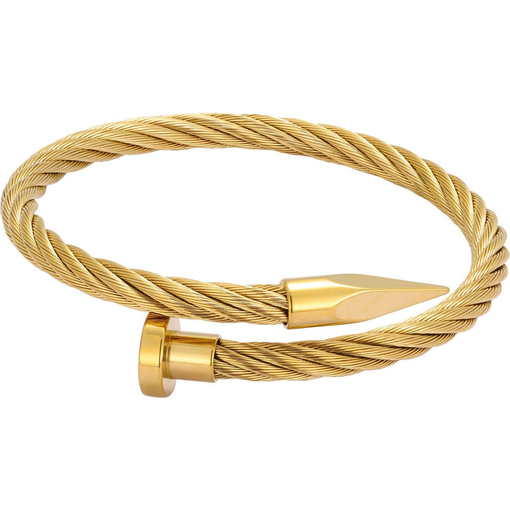 Adornia Twisted Cable Nail Cuff Bracelet In Gold