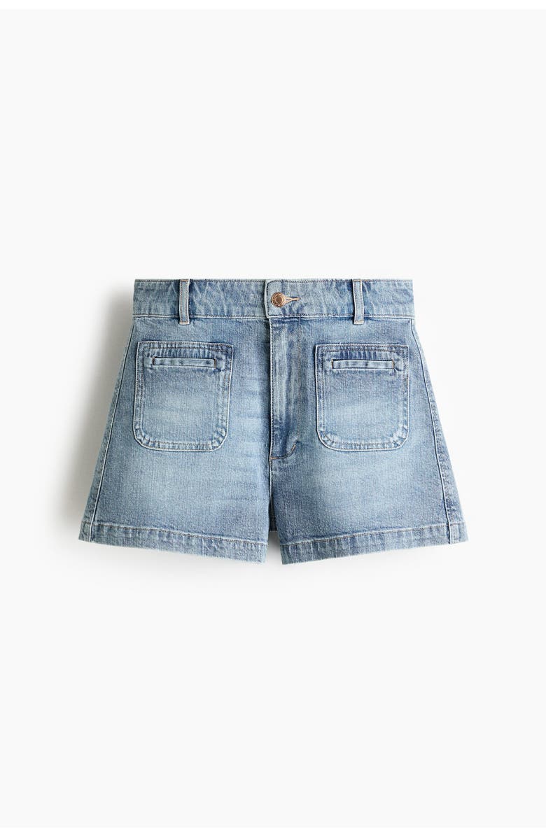 H&M High-waisted Denim Shorts, Main, color, 
