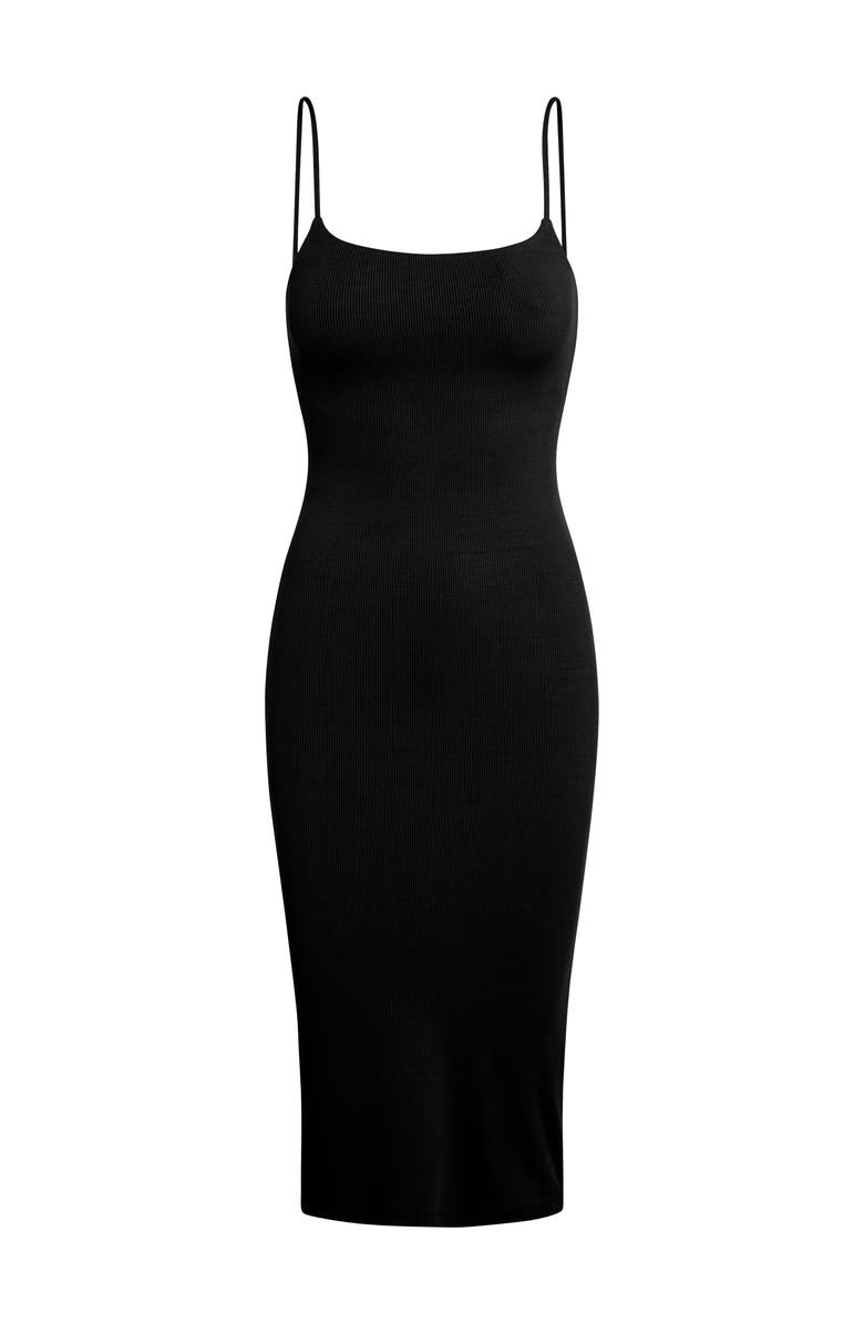The Standard Stitch The Spaghetti Strap Midi Dress, Alternate, color, Onyx