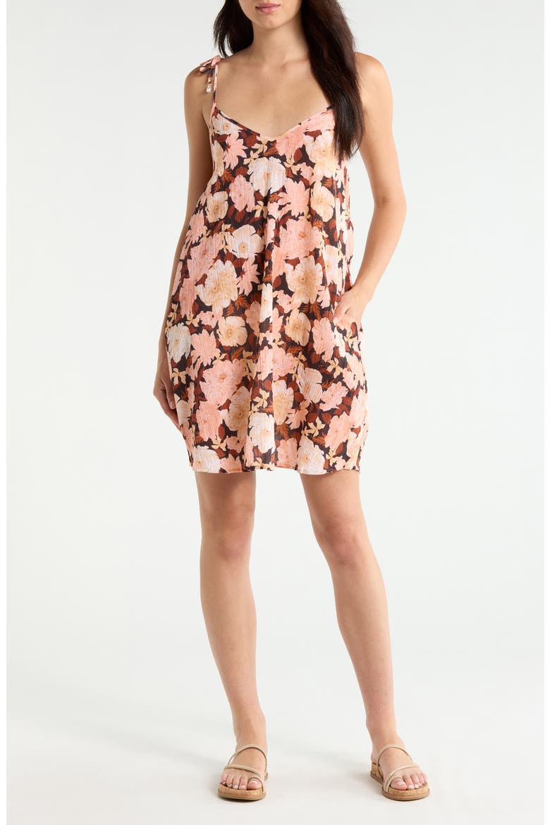 Short Boxy Beach Cover-Up Dress, Main, color, BLACK