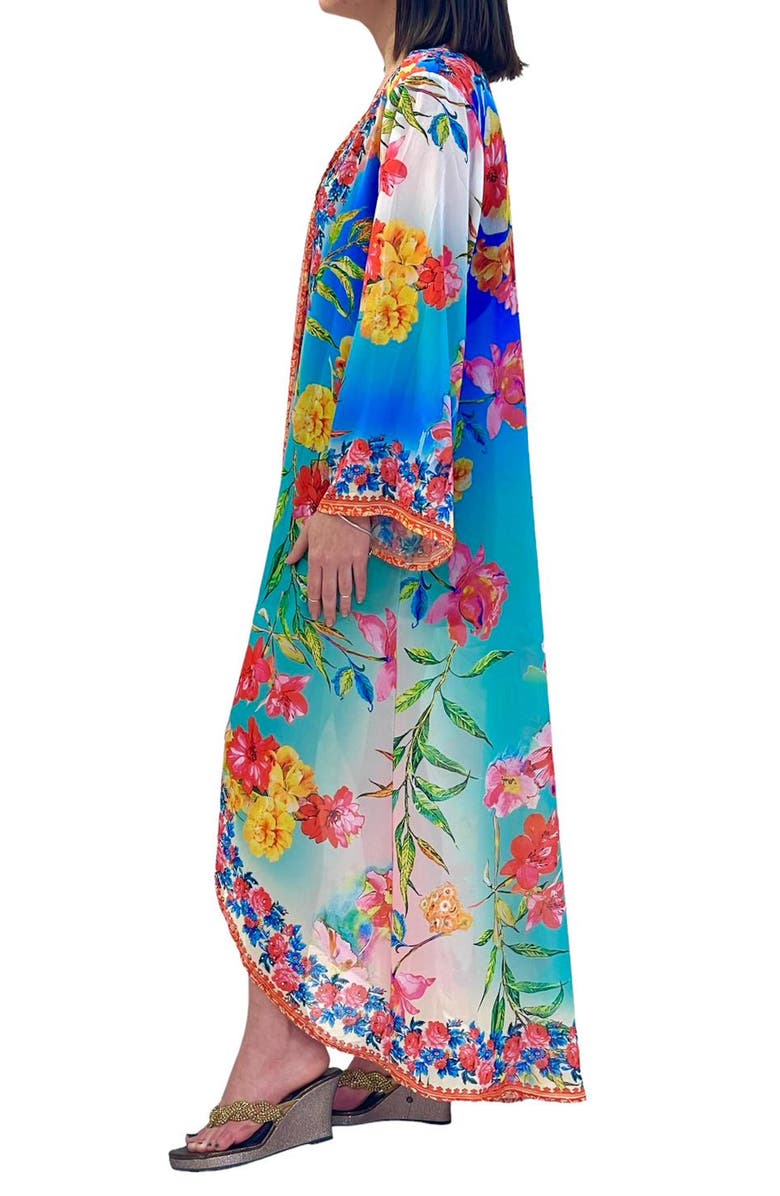 RANEES Ombré Longline Duster, Alternate, color, Blue Ombre