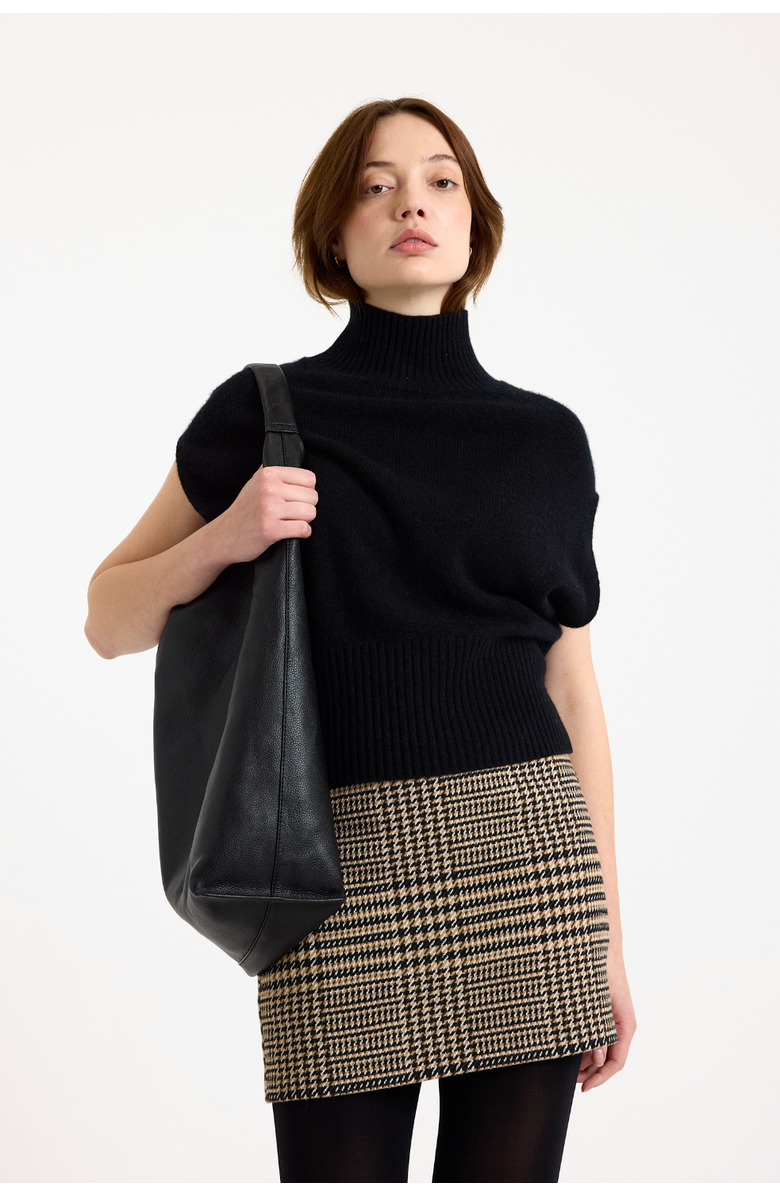 Brodie Pure Cashmere Marilyn Funnel Neck 100% Cashmere Vest, Alternate, color, Black