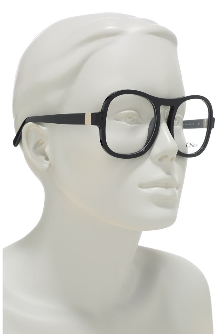 54mm Mod Rectangle Full Rim Optical Frames, Alternate, color, BLACK