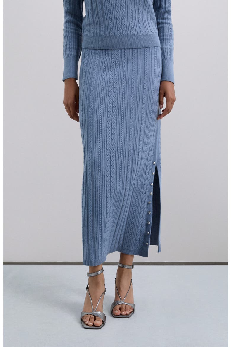 Butbraidknit Skirt, Main, color, Lightblue