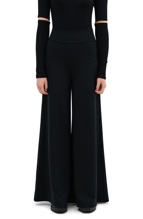 Georgia High Waist Wide Leg Ponte Knit Pants