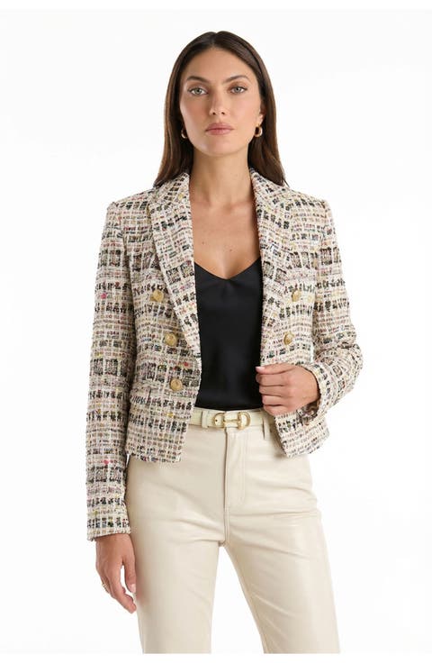 Gabrielle Double Breasted Tweed Blazer