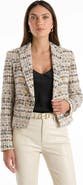 The Noli Shop Gabrielle Double Breasted Tweed Blazer
