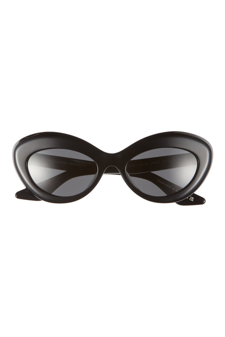 x KHAITE 1968C 53mm Oval Sunglasses, Main, color, BLACK