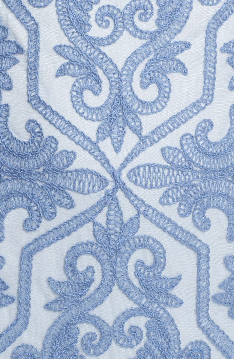 Tadashi Shoji Embroidered Cotton Blend A-Line Gown, Alternate, color, 