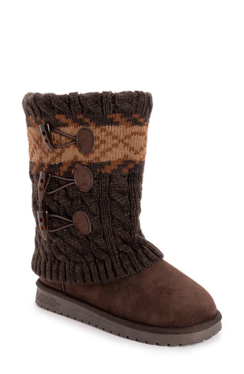 Cheryl Faux Fur Knit Boot