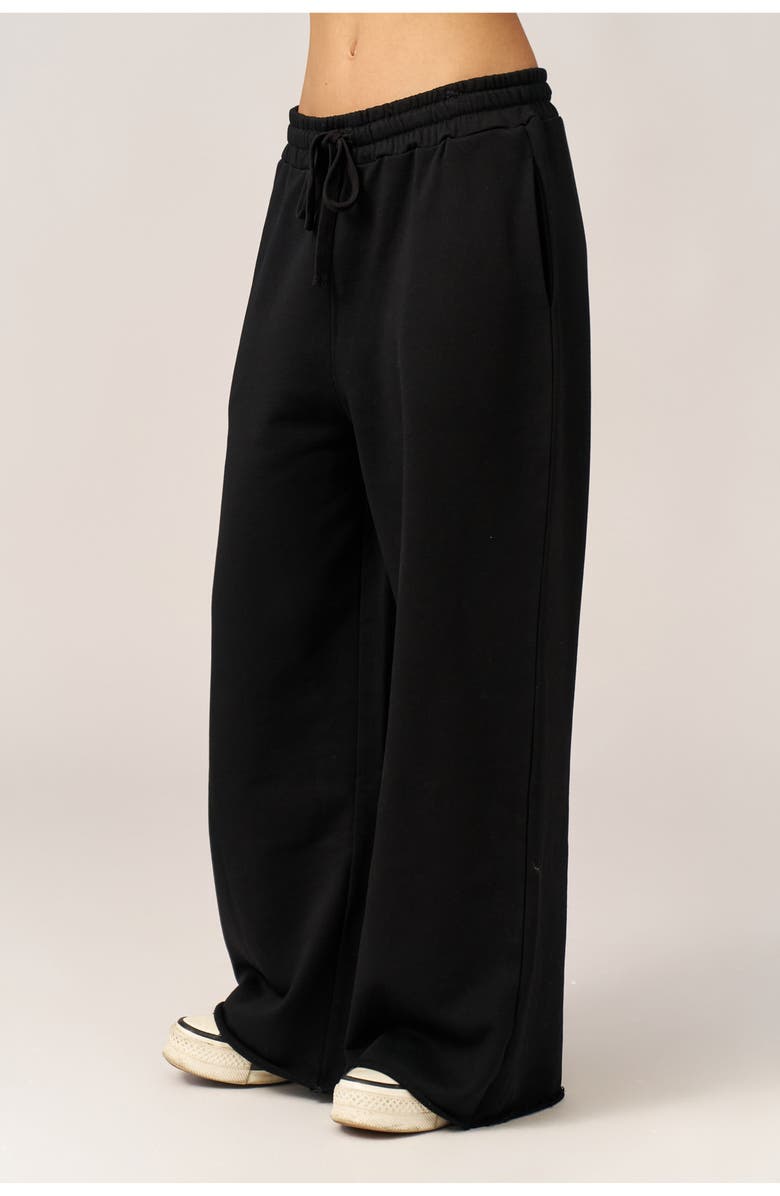 Gottex Beach Life Cozy Coast Airport Wide Leg Sweatpants, Alternate, color, Black
