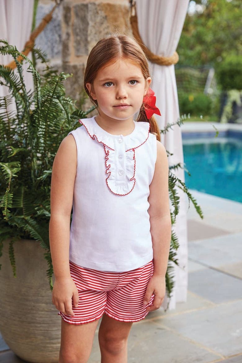 Kids' Ruffled Henley, Alternate, color, Red
