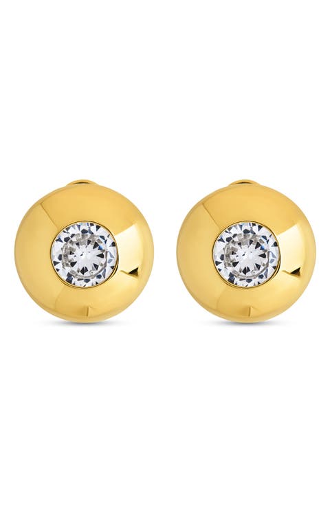 Zora Cubic Zirconia Dome Stud Earrings