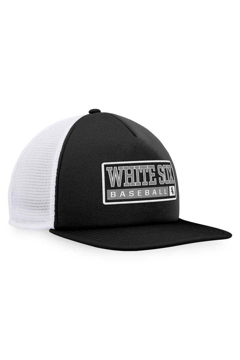 Men's Majestic Black/White Chicago White Sox Foam Trucker Snapback Hat, Alternate, color, Black