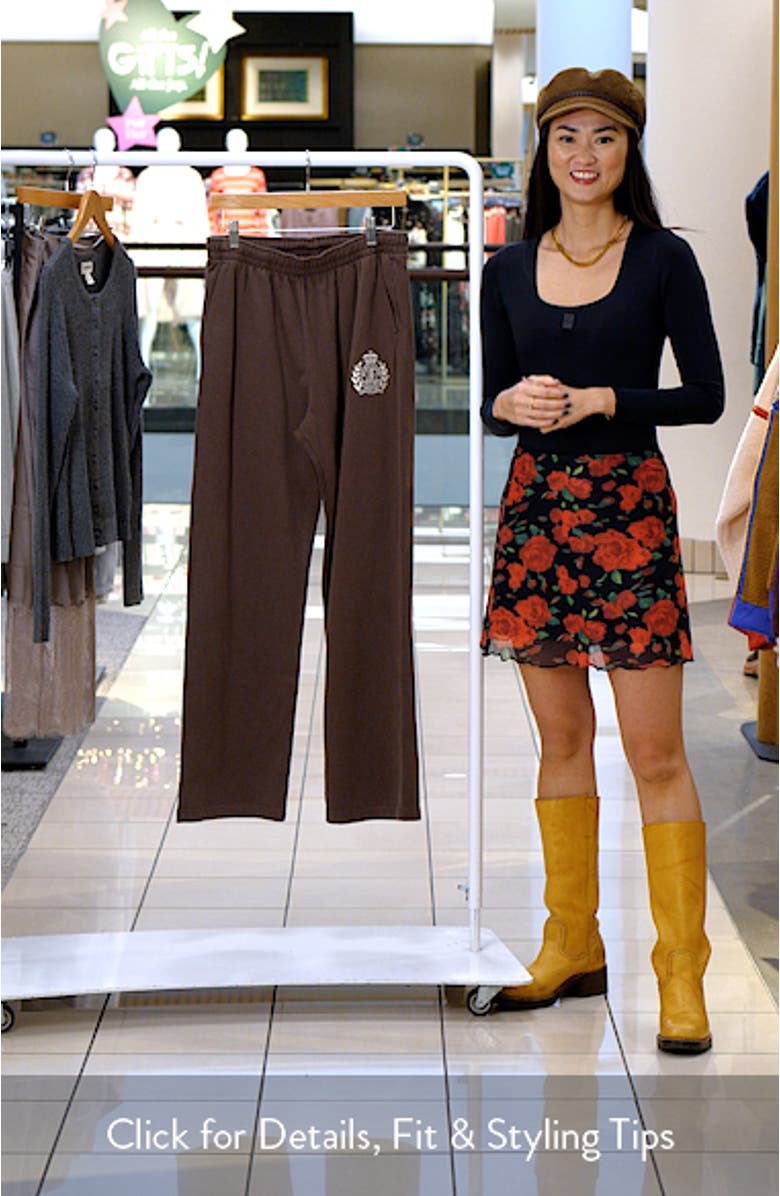 NY Crest Embroidered Wide Leg Sweatpants, sales video thumbnail