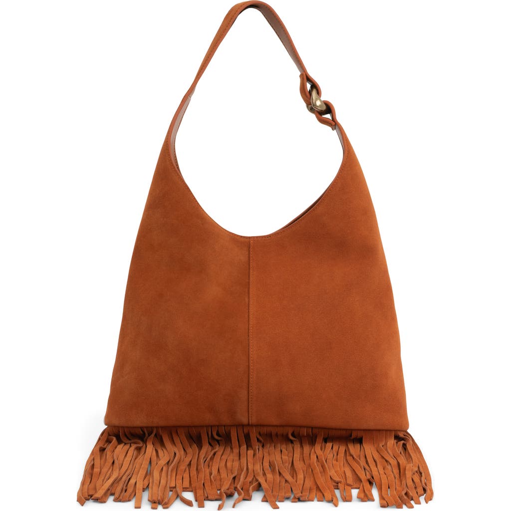 Jeffrey Campbell Wonders Suede Shoulder Bag In Orange Suede
