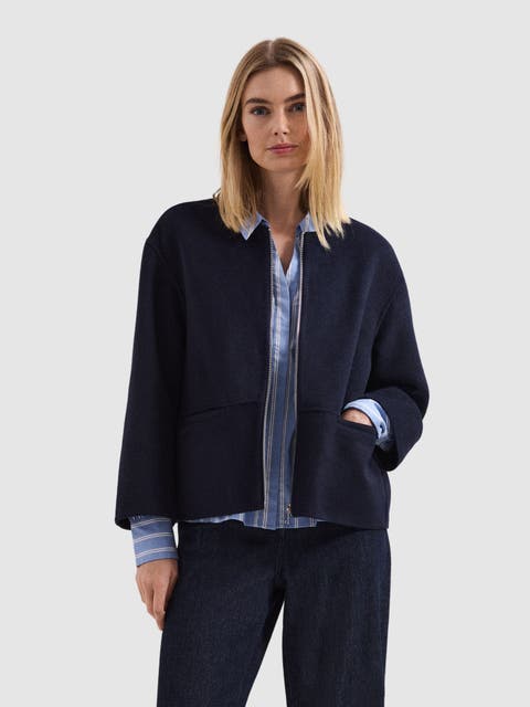 Georgie Wool Round-neck Boxy Jacket