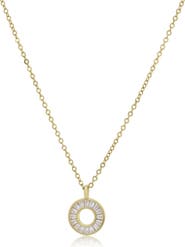 The Lovery Fine Jewelry Baguette CZ Circle Necklace
