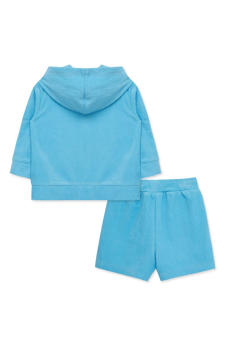 Little Me Terry Cover-Up Hoodie & Shorts Set, Alternate, color,