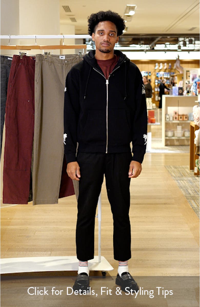 Rose Cotton Blend Graphic Zip Hoodie, sales video thumbnail