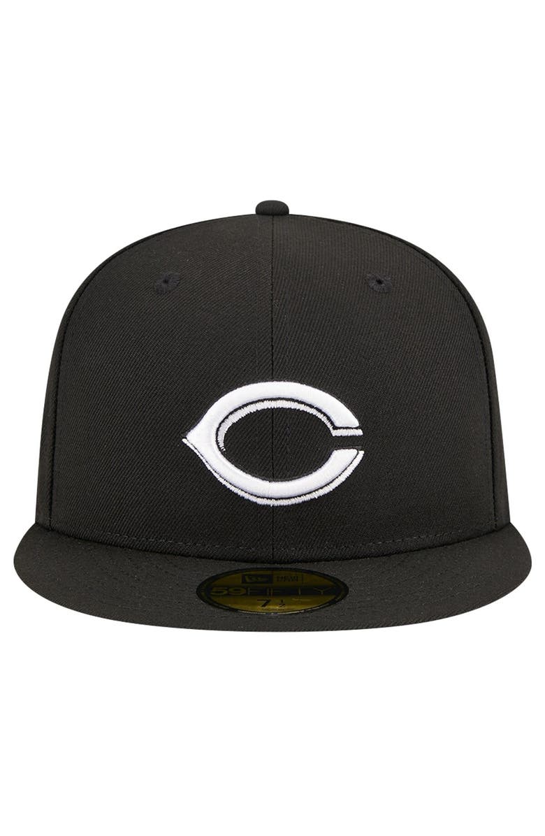 New Era Men's New Era Black Cincinnati Reds Logo 59FIFTY Fitted Hat, Alternate, color, 