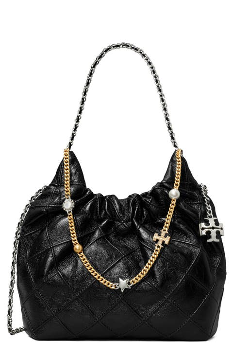 Mini Fleming Distressed Leather Hobo Bag