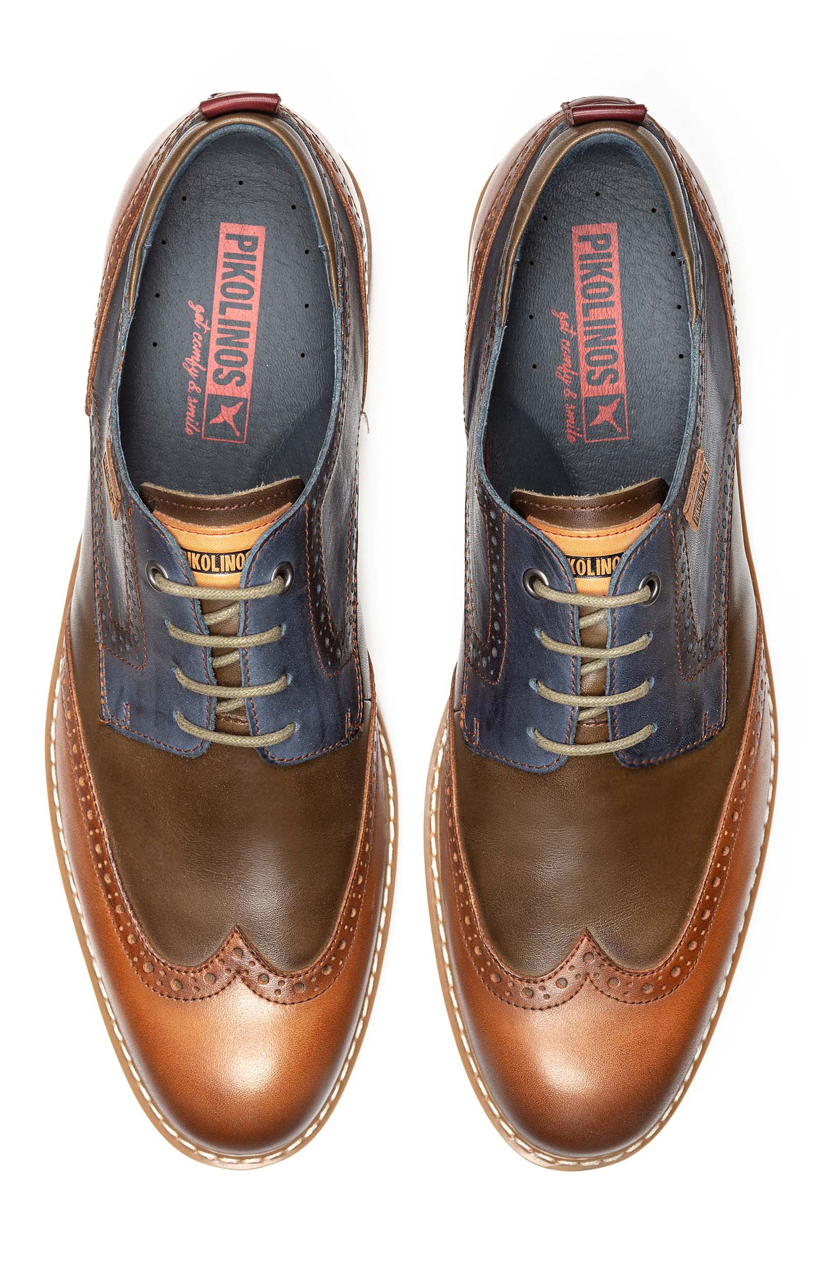 PIKOLINOS Avila Wingtip Derby, Alternate, color, Brandy