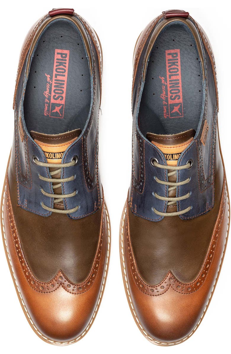 PIKOLINOS Avila Wingtip Derby, Alternate, color, Brandy