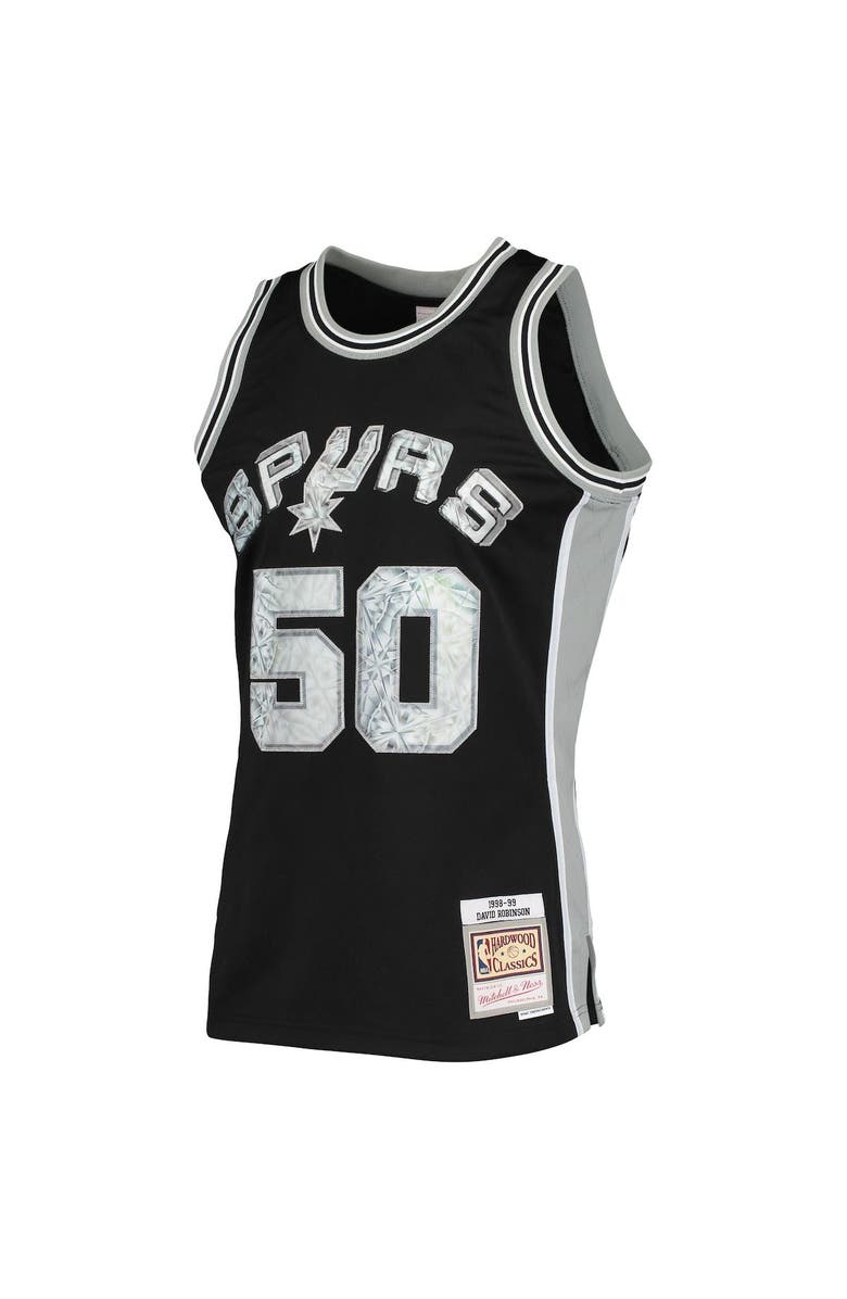 Mitchell & Ness Men's Mitchell & Ness David Robinson Black San Antonio Spurs 1998/99 Hardwood Classics NBA 75th Anniversary Diamond Swingman Jersey, Alternate, color, 