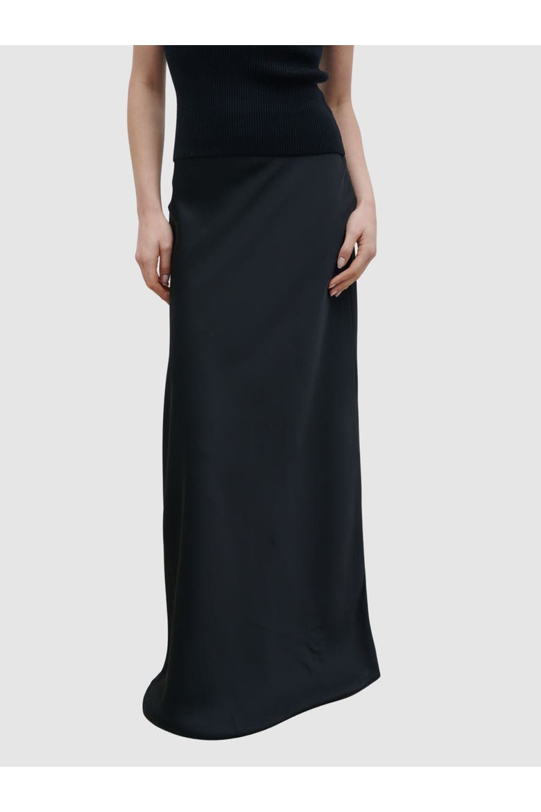 Breya Satin Maxi Skirt, Main, color, Black