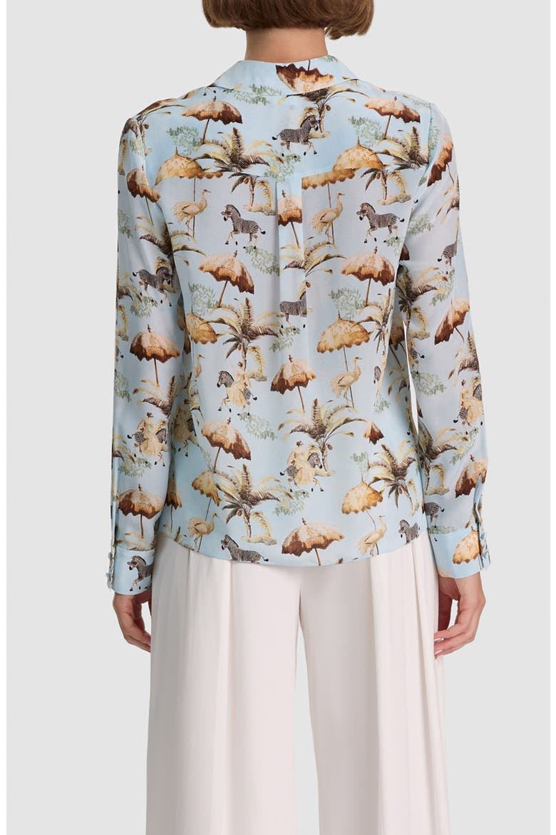 Willa Print Silk Shirt, Alternate, color, UNTAMED