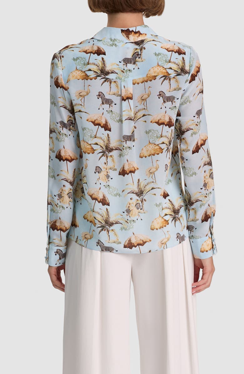 Alice + Olivia Willa Print Silk Shirt, Alternate, color, Untamed