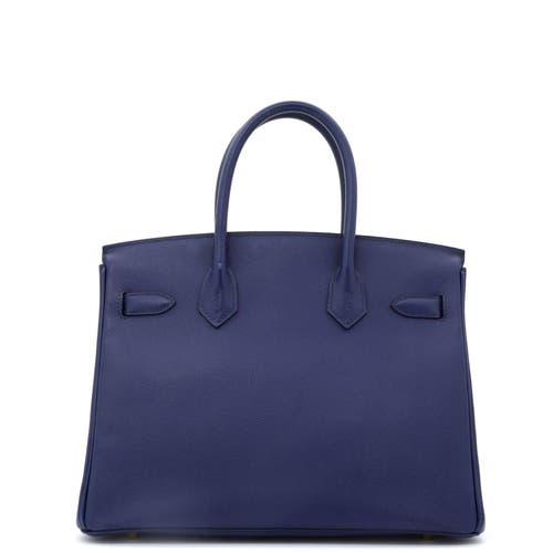 Pre-owned Hermes  Hermes Birkin Handbag Blue Epsom With Gold Hardware 30