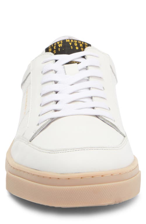 Shop Steve Madden Nyan Leather Sneaker In White/white