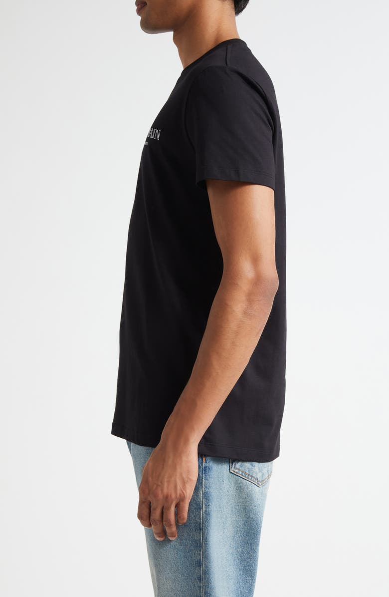Balmain Gel Logo T-Shirt, Alternate, color, Eac Black/ Silver