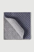 Brunello Cucinelli Linen and silk pocket square with geometric pattern