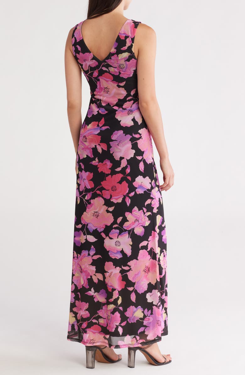 AFRM LOS ANGELES Earhart Sleeveless Mesh Maxi Dress, Alternate, color, Pink Marble Bloom