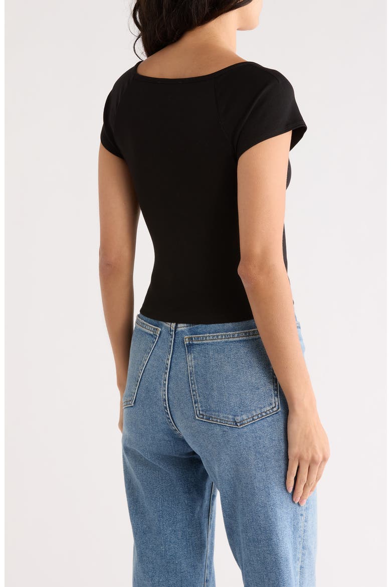 Brightside Square Neck T-Shirt, Alternate, color, JET BLACK