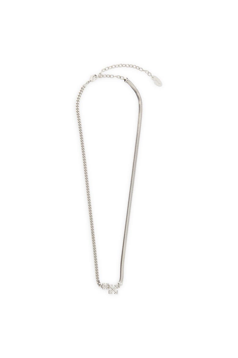 Men's Double Arrow Necklace, Main, color, Silver