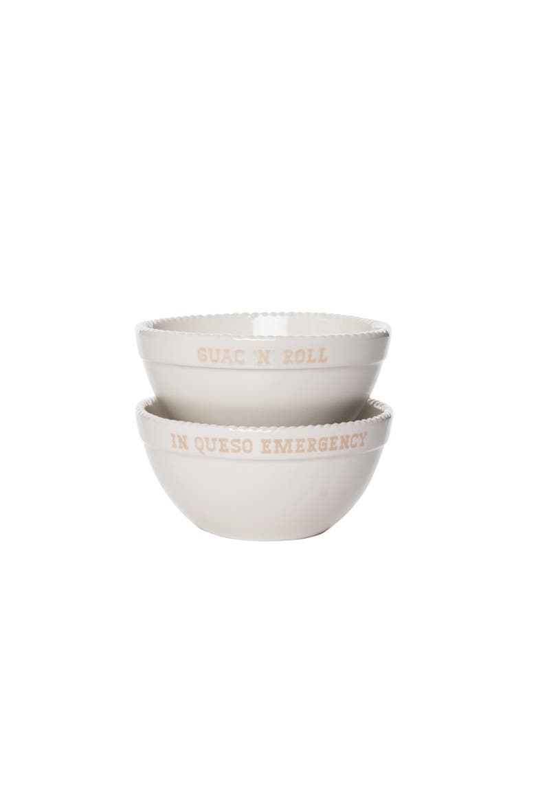 Queso/Guac Bowls Set of 2 Ceramic White 13.5 oz, Main, color, White