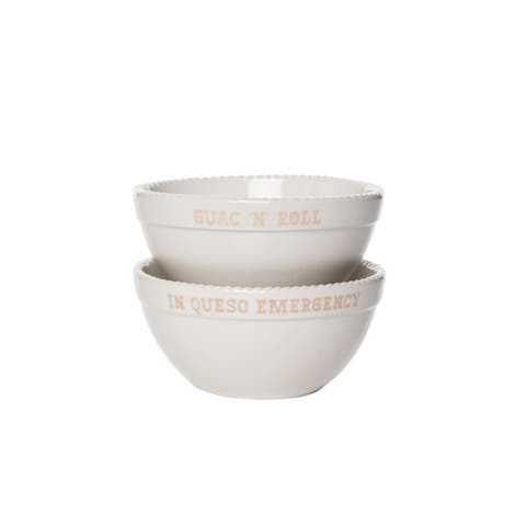 Queso/Guac Bowls Set of 2 Ceramic White 13.5 oz