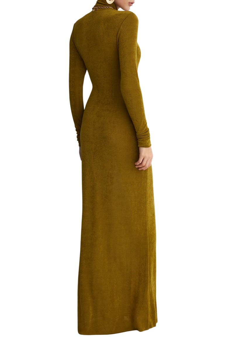 Zaza Long Sleeve Turtleneck Maxi Dress, Alternate, color, GREEN