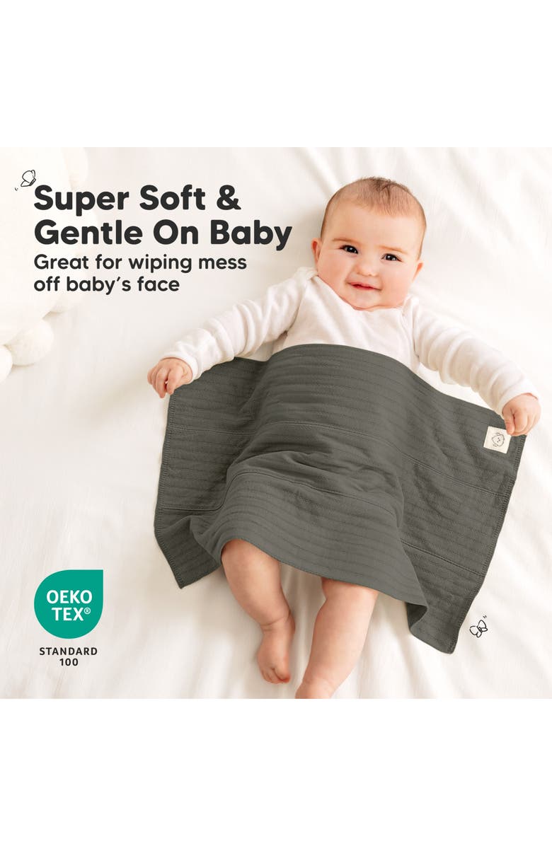 KeaBabies 6-Pack Shea (Stria) Burp Cloths, Alternate, color, Granite